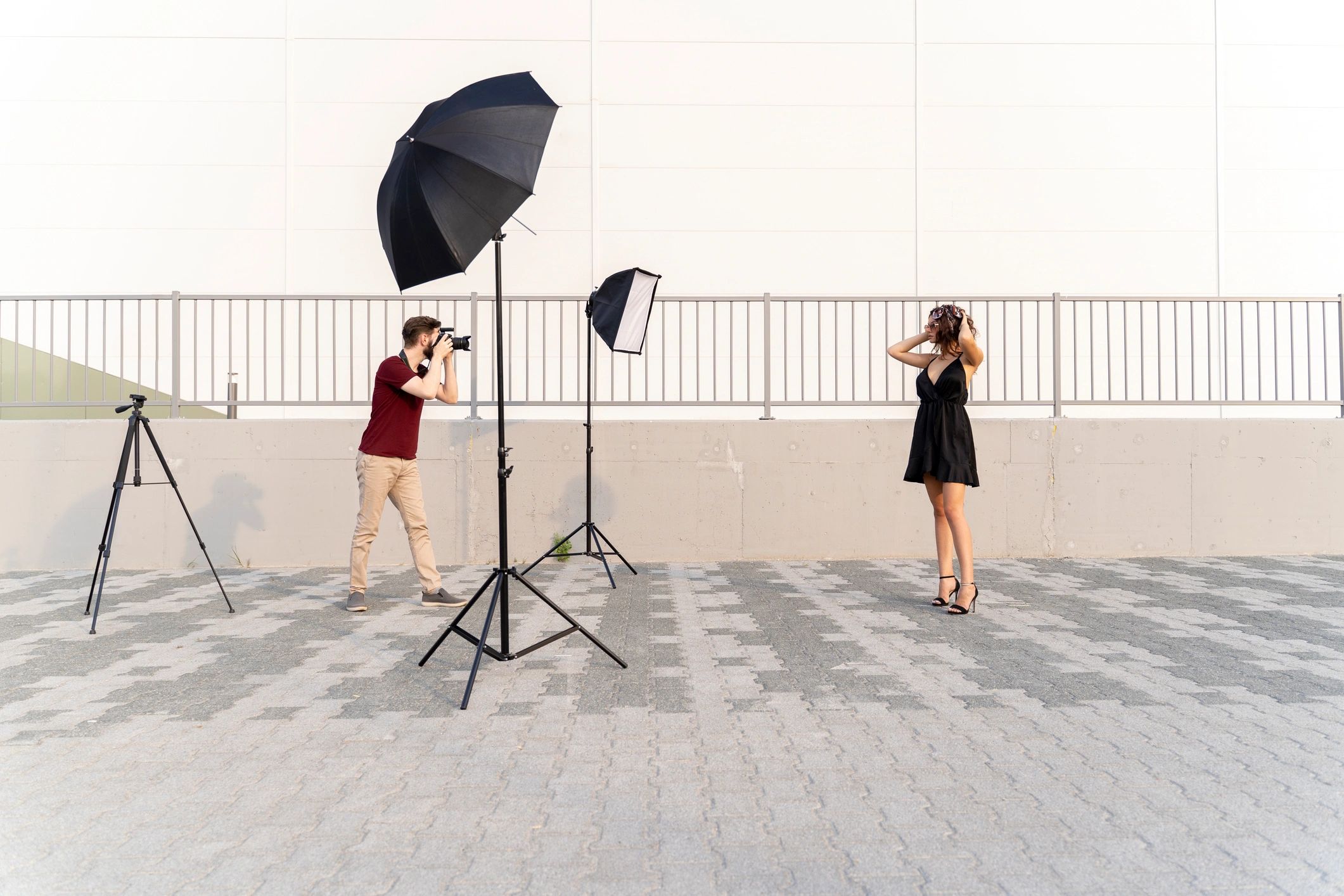Photographer directing a portrait session