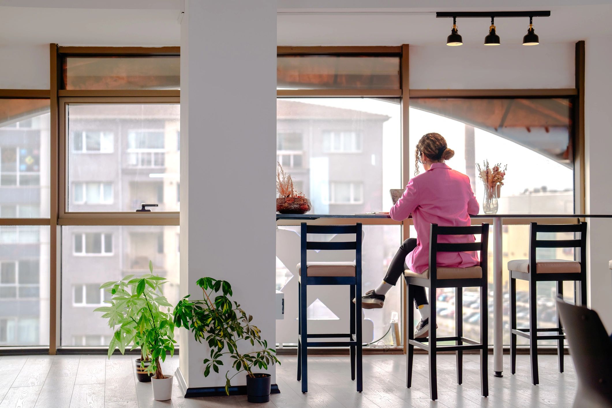 Brand photography scene in a modern office