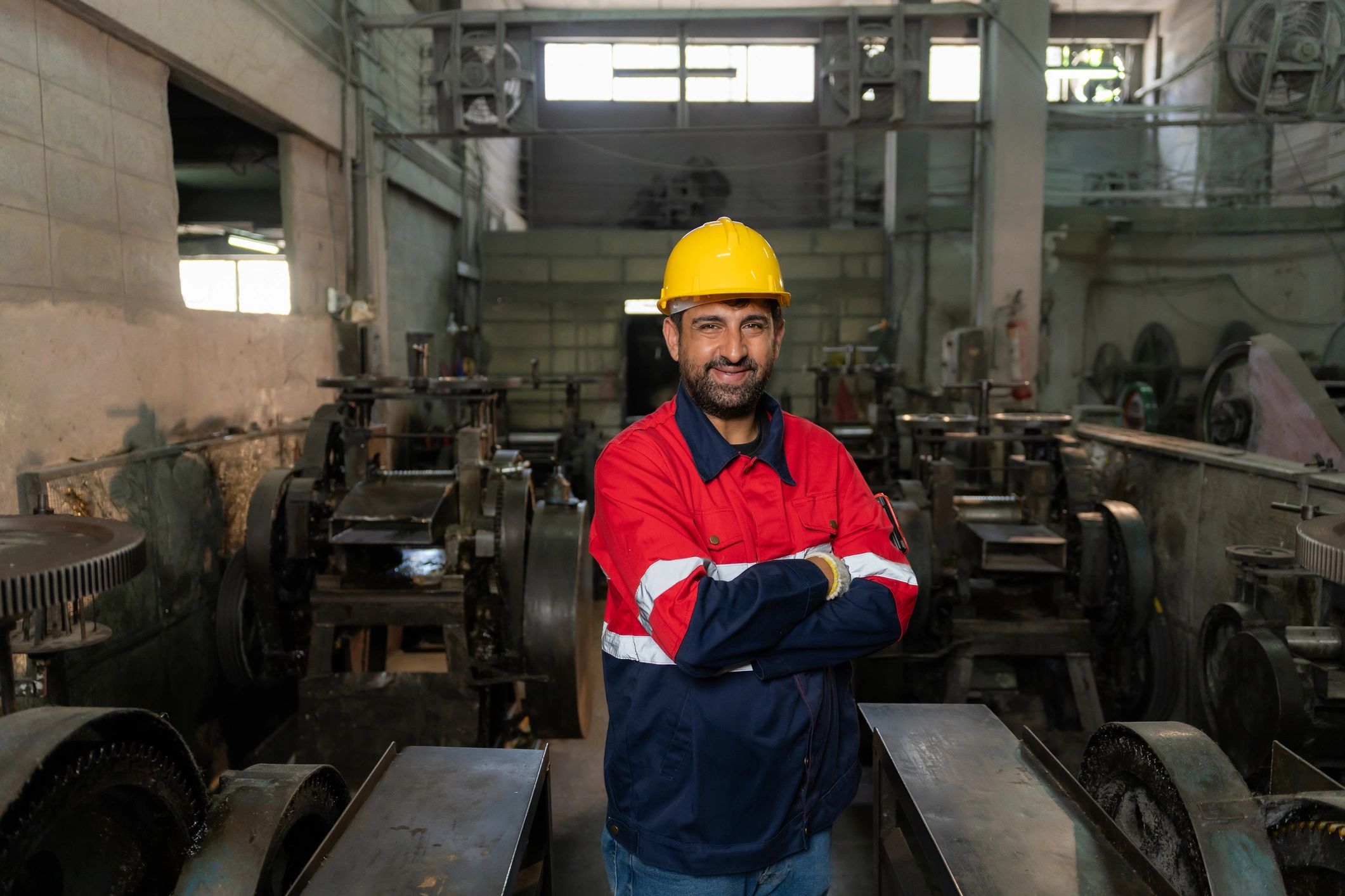 Industrial portrait in a factory workshop