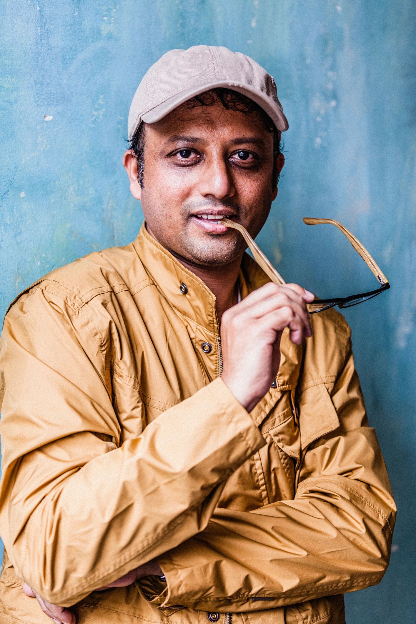 Portrait of a smiling photographer